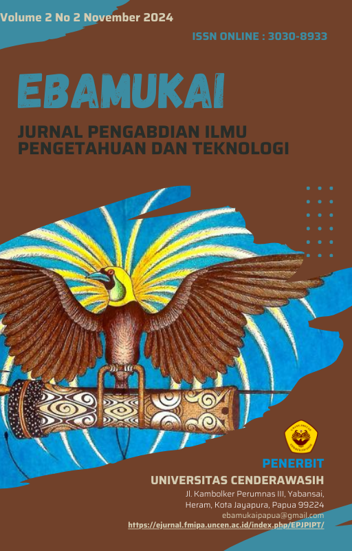 					View Vol. 2 No. 2 (2024): EBAMUKAI JURNAL PENGABDIAN ILMU PENGETAHUAN DAN TEKNOLOGI
				